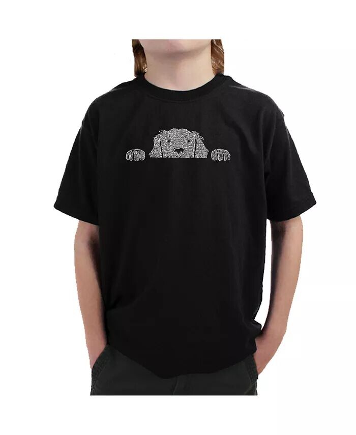

Футболка Big Boy's Word Art — Подглядывающая собака La Pop Art, черный