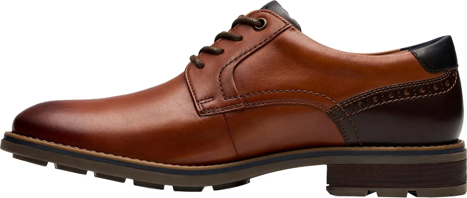 Мужские туфли-оксфорды Clarks Emmet Plain, Tan Leather — фото 3