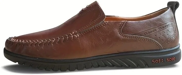 Лоферы мужские повседневные, кожаные, Coffee FmShi — фото 3