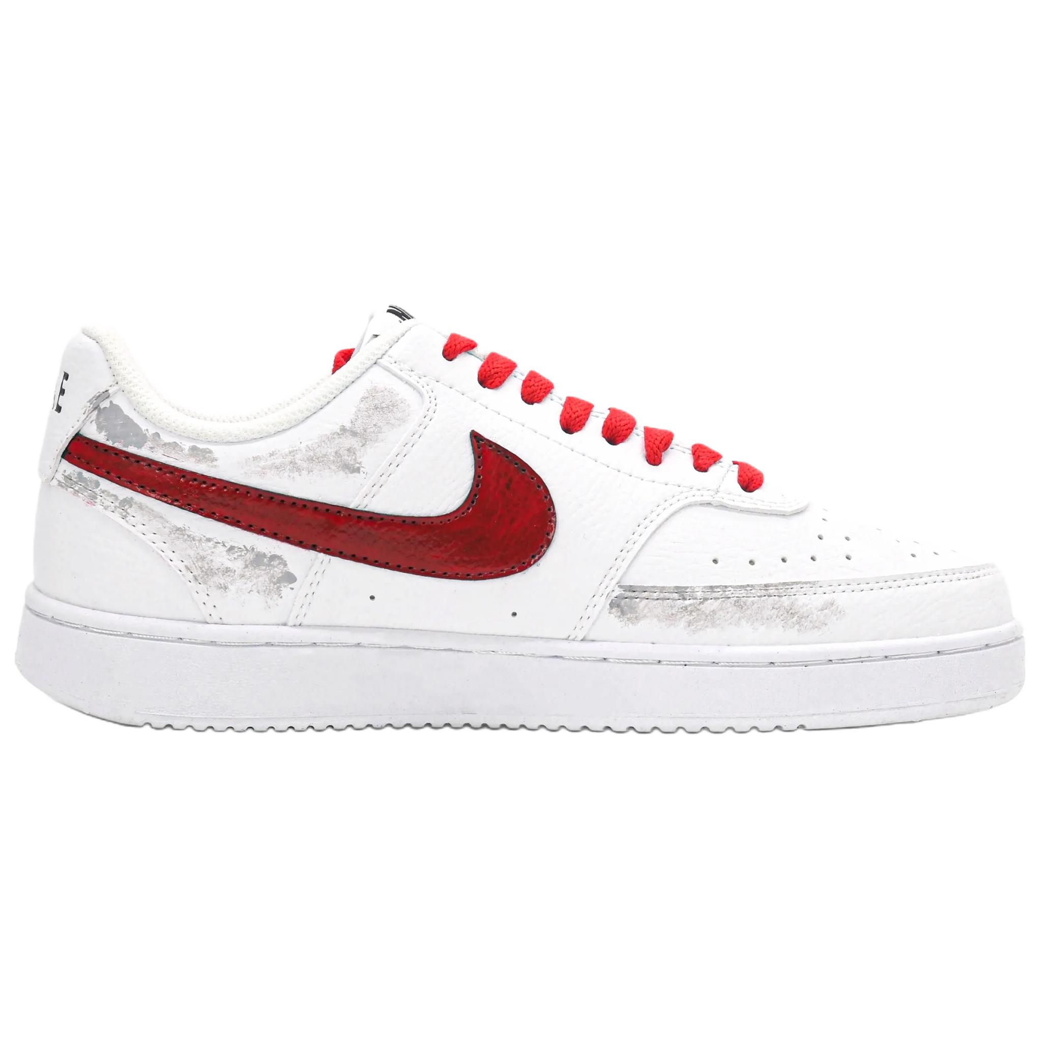 Nike Court Vision 1 Blessed Pigs Roaming The Clouds легкие и дышащие низкие кроссовки для скейтбординга мужские красный белый — фото 3