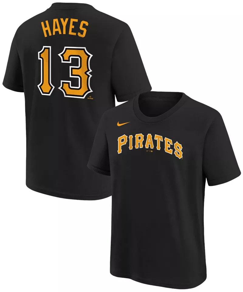 

Черная домашняя футболка Nike Youth Pittsburgh Pirates Ke'Bryan Hayes #13