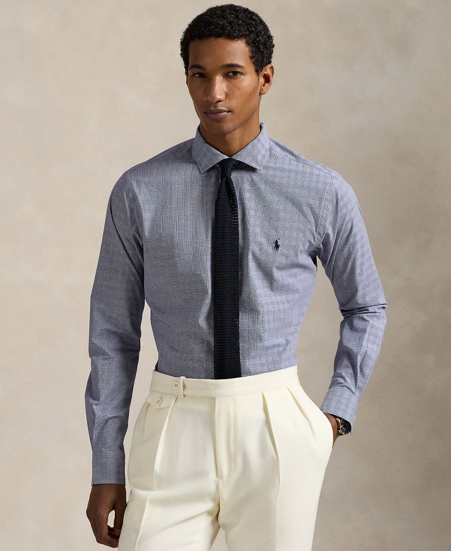 

Мужская приталенная рубашка из эластичного поплина Polo Ralph Lauren, Navy/White