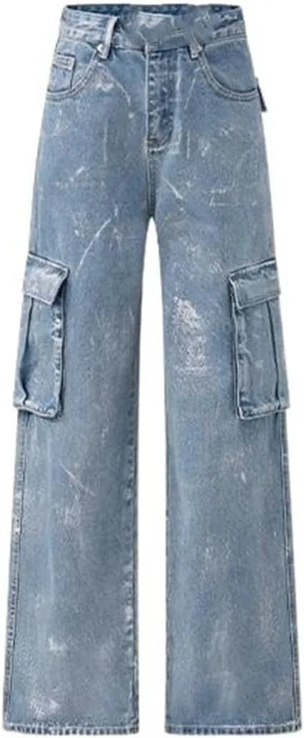 

Прямые утилитарные джинсы для женщин LISHIREN