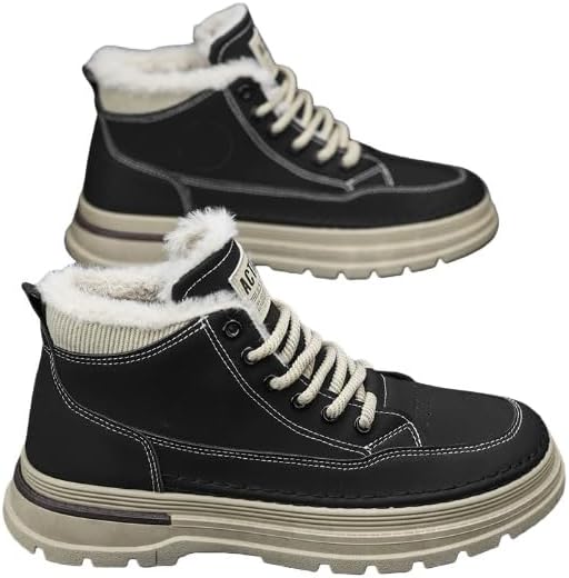 

Мужские водонепроницаемые треккинговые ботинки до щиколотки - легкие ботинки-чукка на шнуровке с противоскользящей подошвой для прогулок на природе и повседневной носки Hhhchpm, черный