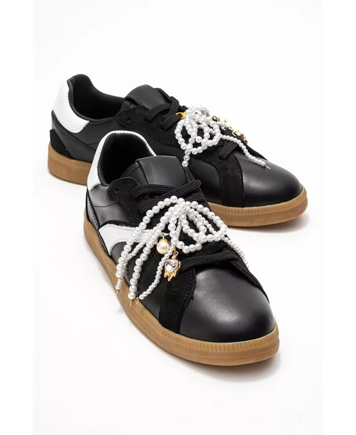 Кроссовки Taren Leather Pearl Buckle (женские) Forever & Always Shoes, черный — фото 3