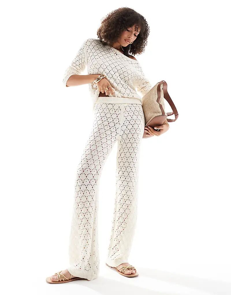 

Широкие брюки Vila Cream Crochet (часть комплекта)