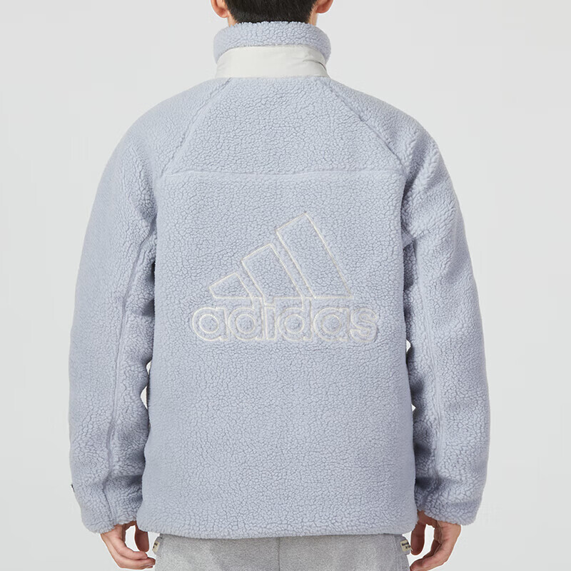 Бархатная куртка мужская синяя Adidas, синий — фото 3