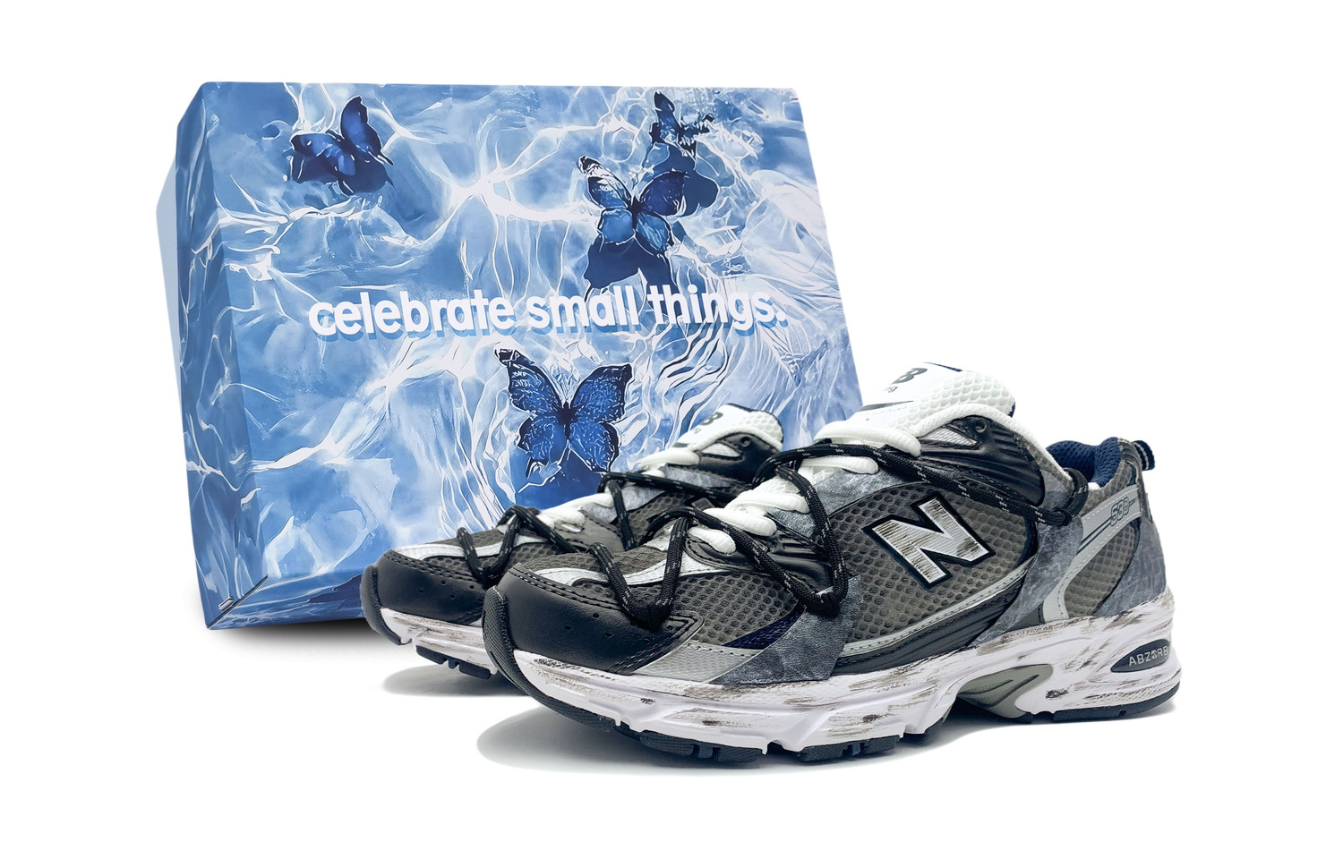 

New Balance NB 530 Амортизирующие противоскользящие износостойкие дышащие низкие кроссовки унисекс черный серый синий, цвет Black Gray Blue