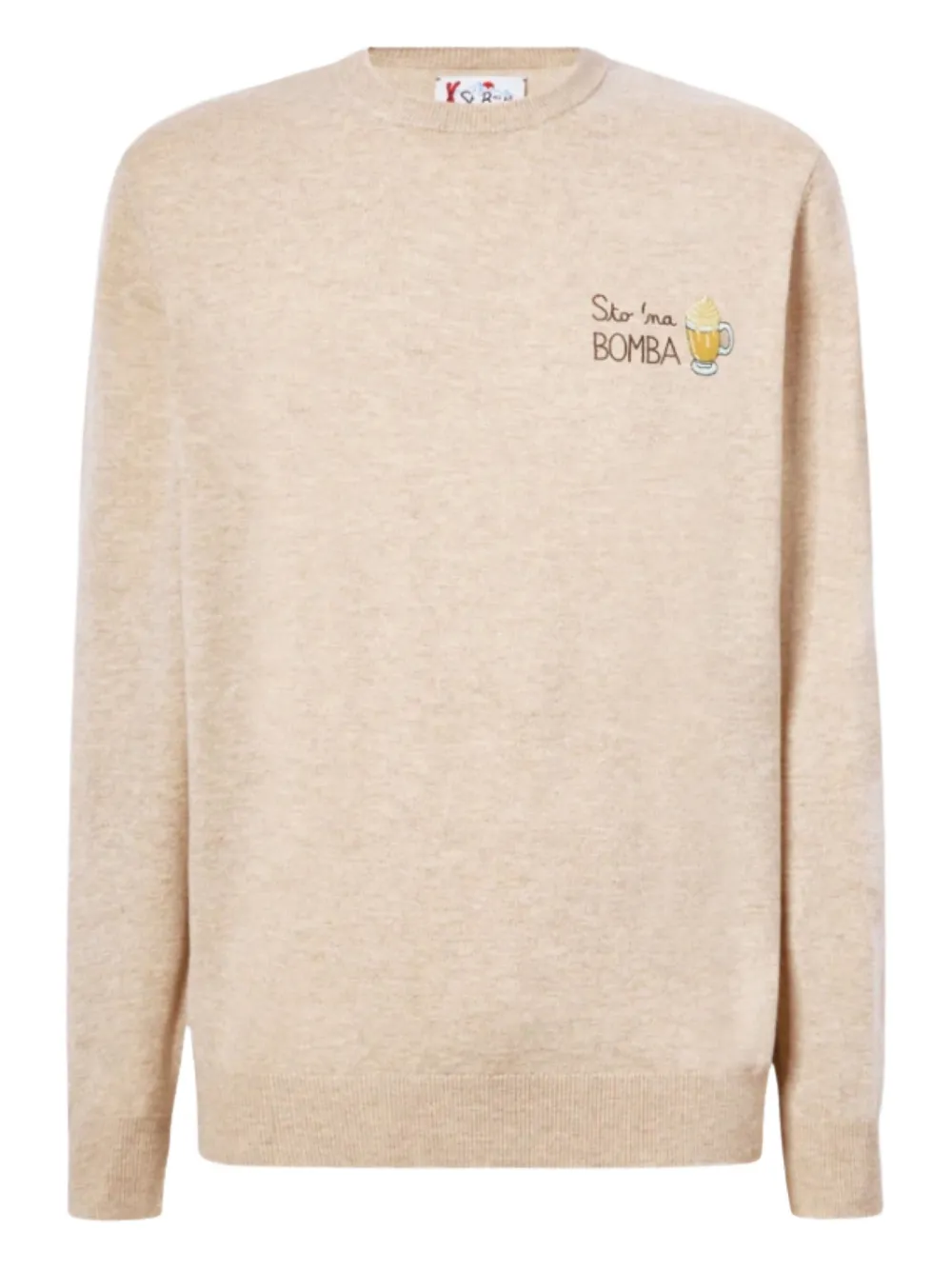 

Свитер с вышитым мотивом и круглым вырезом Mc2 Saint Barth, нейтральный