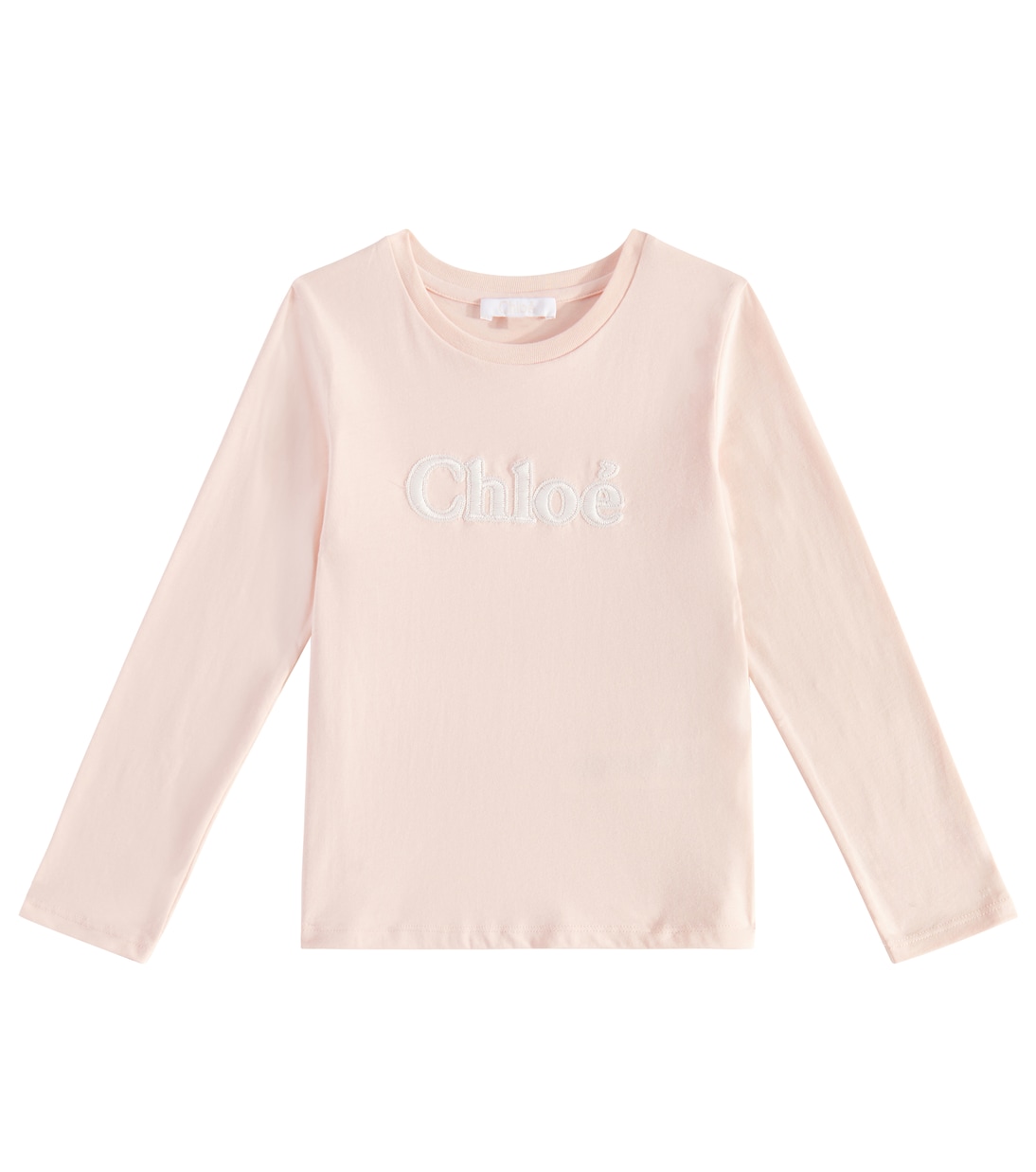 

Топ из хлопкового джерси с логотипом Chloé Kids, Pink Washed Pink