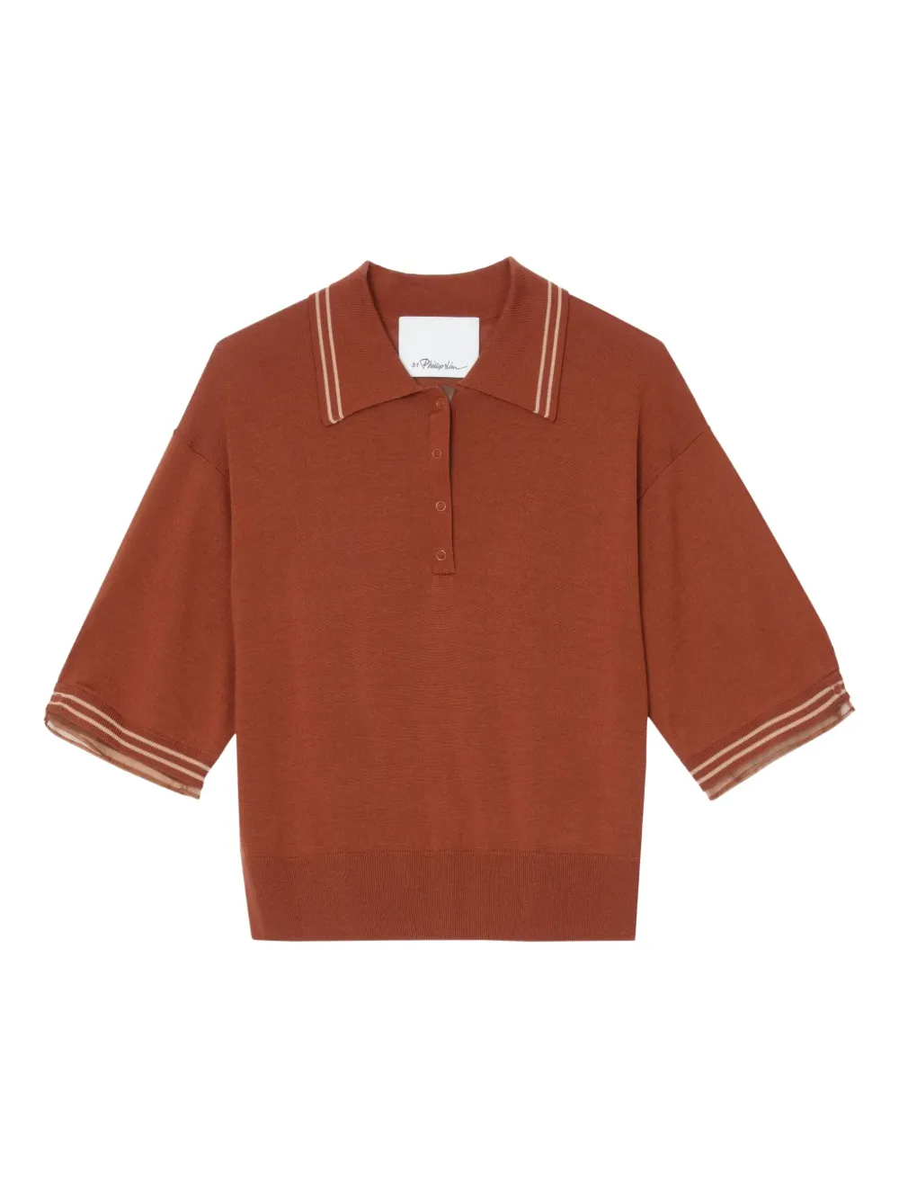 

Шерстяная рубашка-поло с короткими рукавами 3.1 Phillip Lim, оранжевый