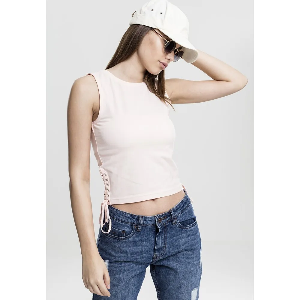 

Футболка без рукавов Urban Classics Lace Crop, розовый