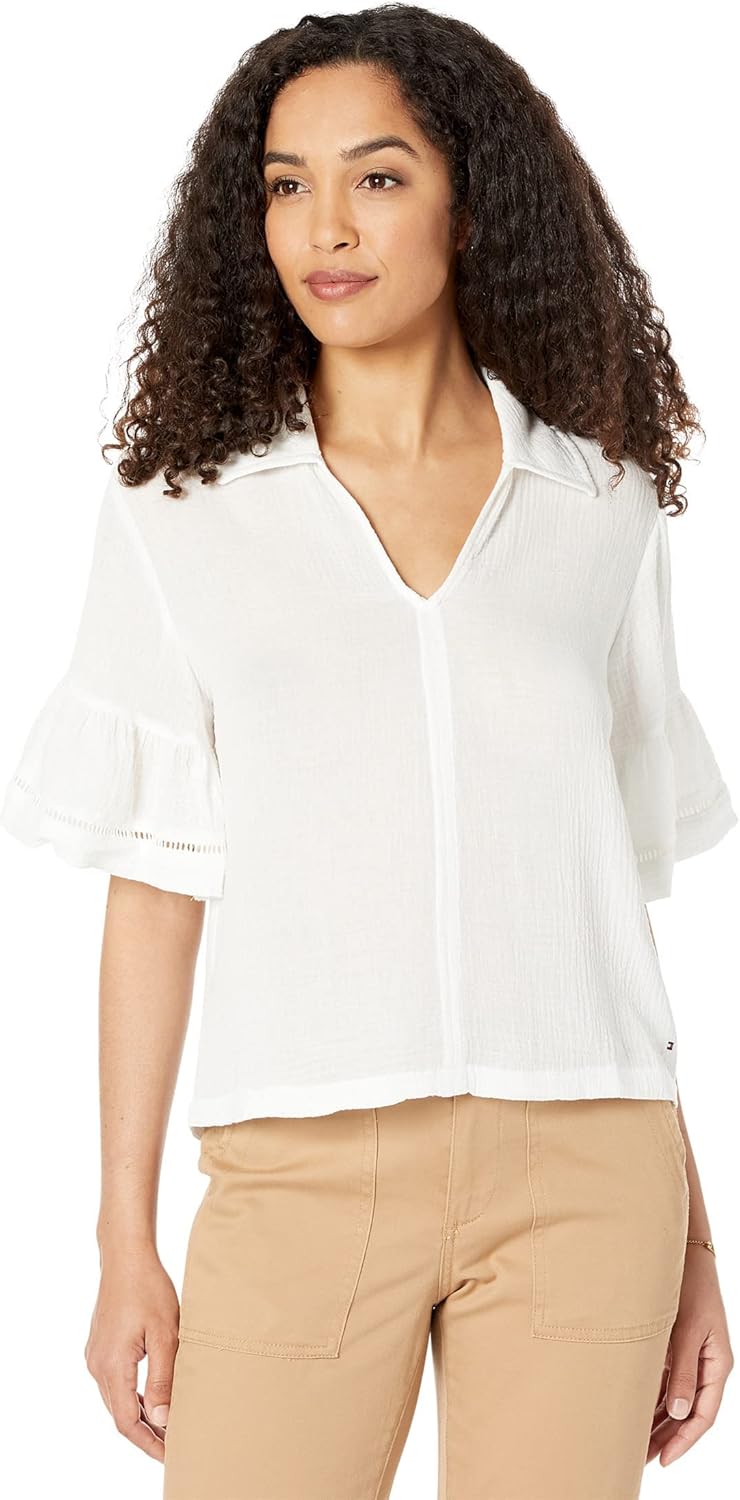 

Женская рубашка с длинным рукавом и воротником Tommy Hilfiger, Bright White