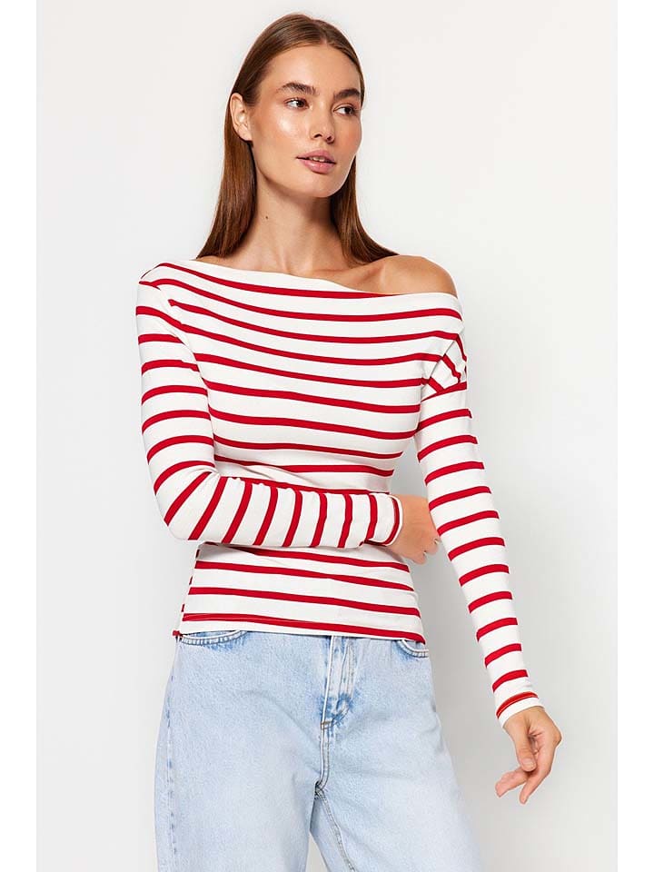 

Лонгслив trendyol, цвет rot/weiß