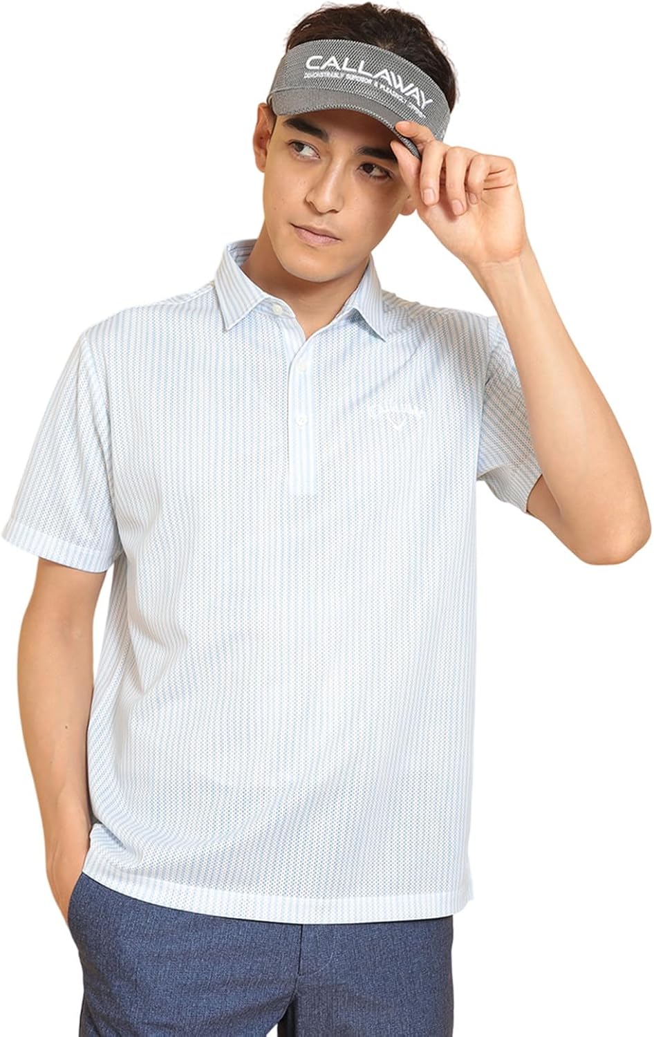 

Мужская поло-рубашка Callaway C25134118 с коротким рукавом (влагоотводящая, быстросохнущая, текстурированная сетка) / для гольфа, синий