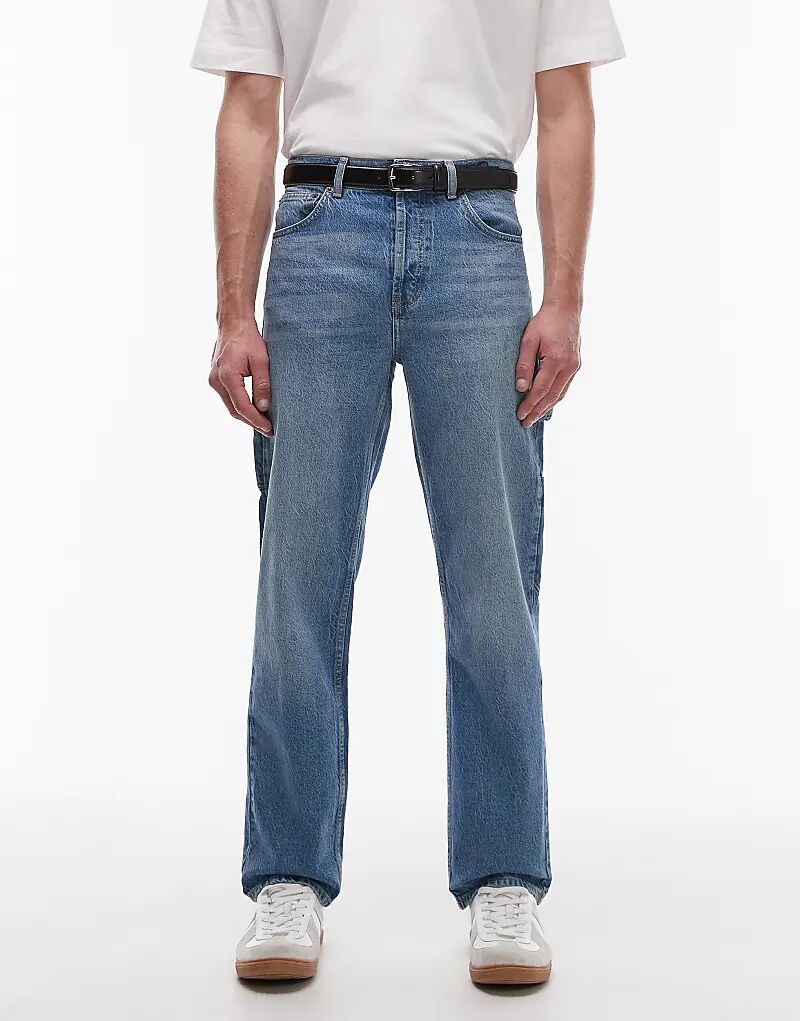 

Джинсы Topman Rick прямого кроя, цвет средне-синий