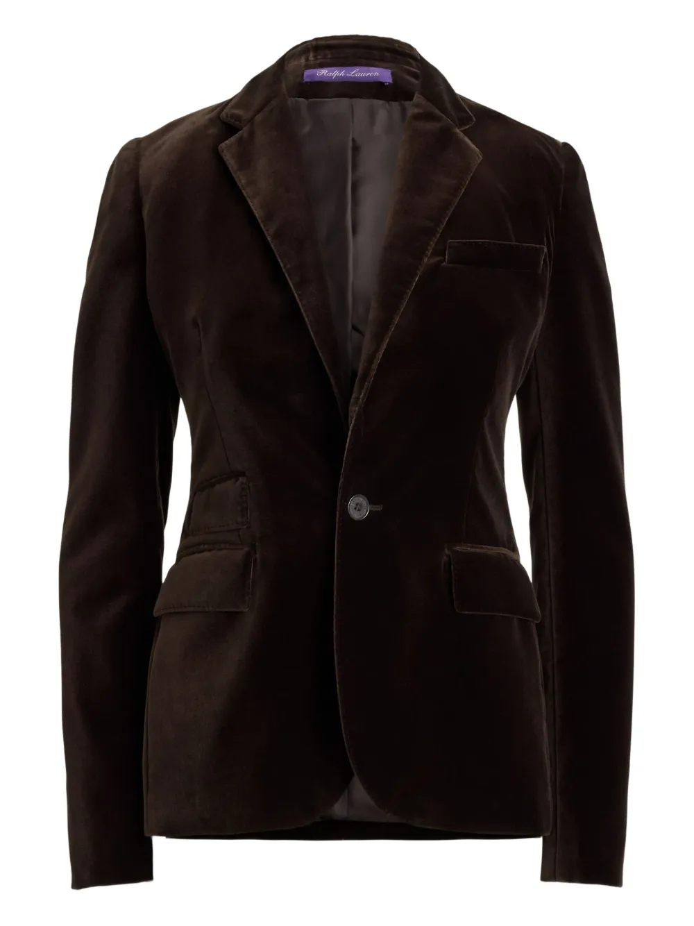 

Бархатный блейзер с оборками Ralph Lauren Collection, коричневый