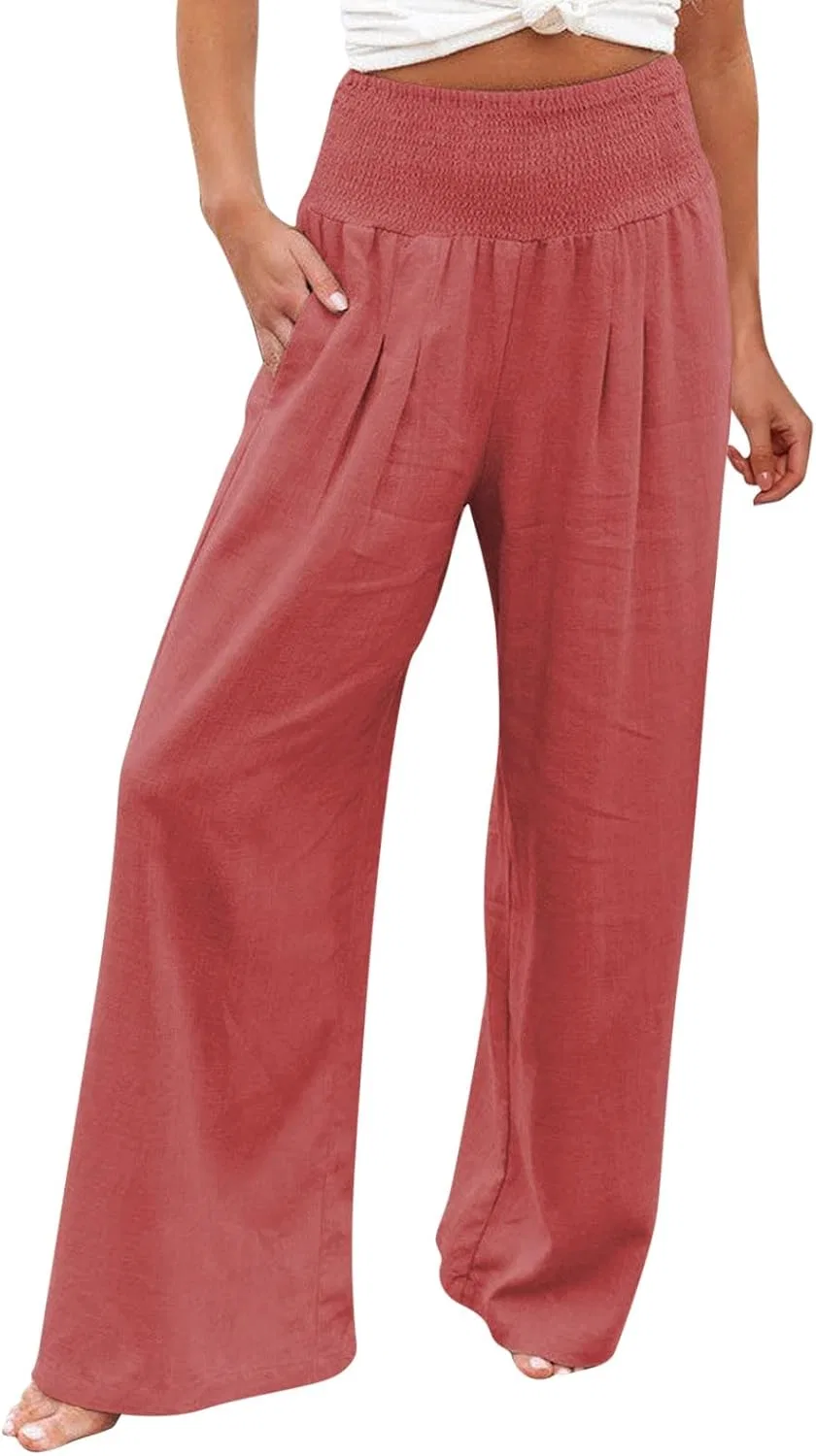 Брюки свободные High Waist, Orange