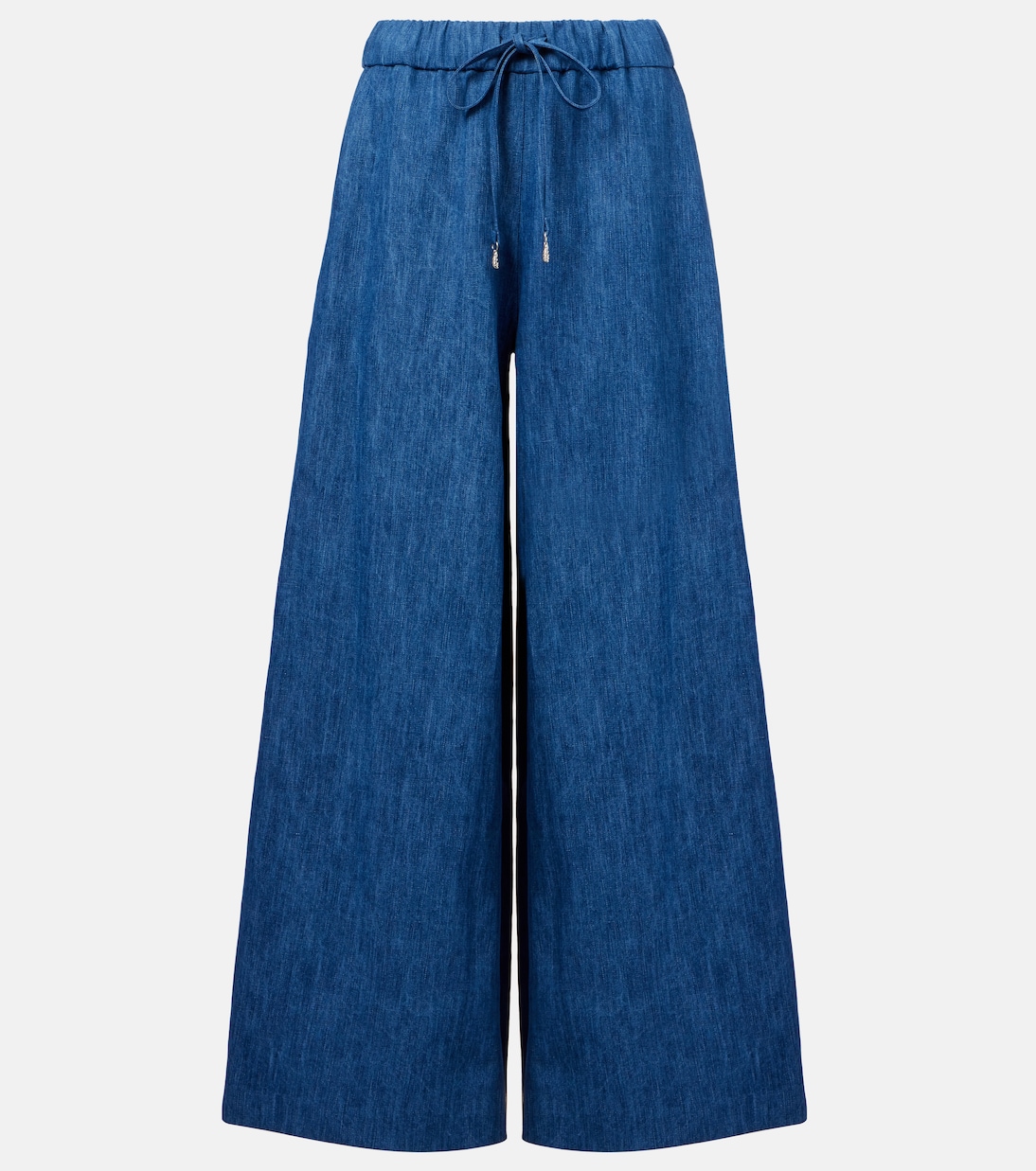 

Широкие брюки Gelos с высокой талией из хлопка и льна Gabriela Hearst, Medium Blue