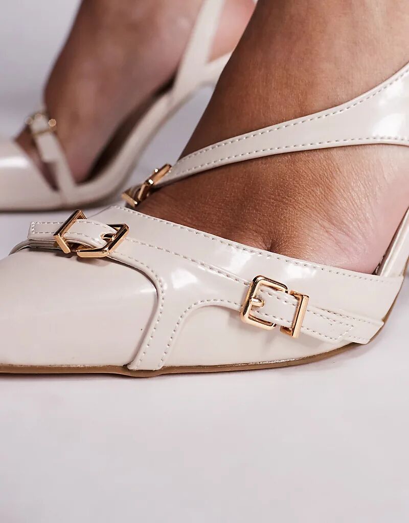 Туфли Simmi London Vale на высоком каблуке с острым носком и пряжками из камня Simmi Shoes — фото 3