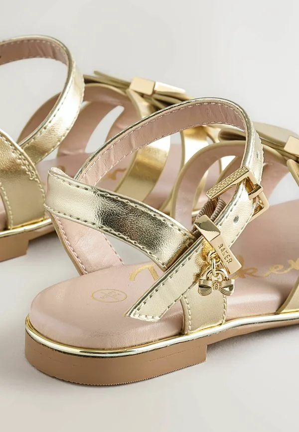 Детские рыбацкие туфли стандартного размера с бантом Baker By Ted Baker, Gold — фото 3