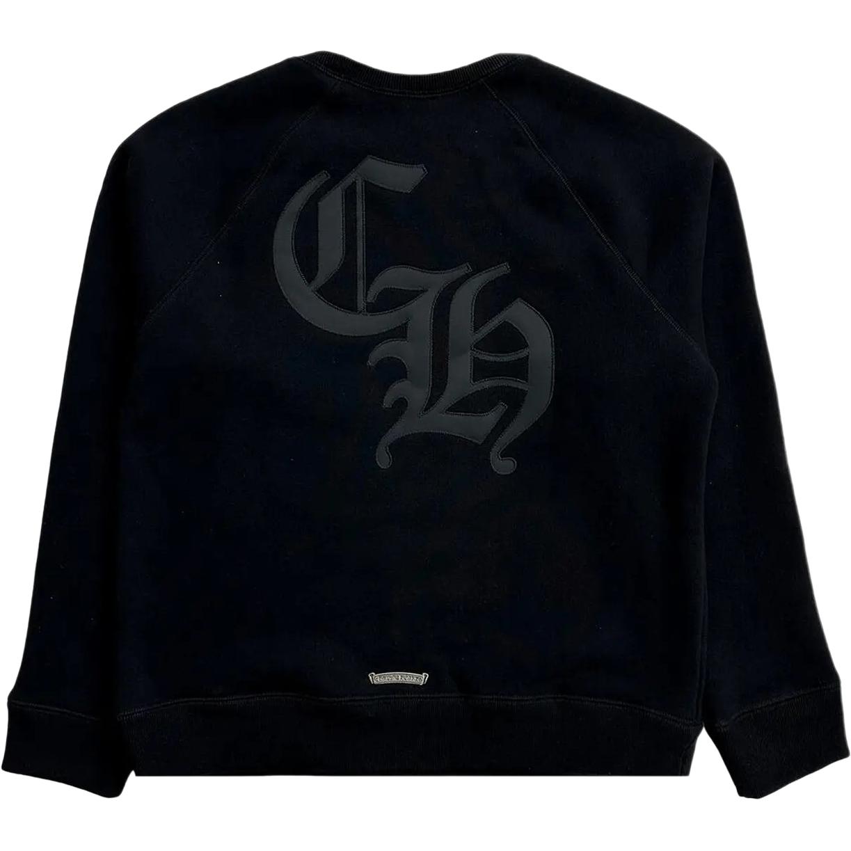 Хлопковый свитшот с круглым вырезом Chrome Hearts, черный — фото 3