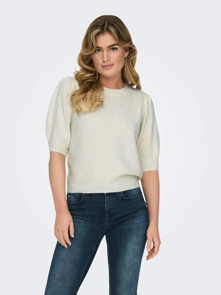 

Only вязаный свитер "ONLRICA LIFE 2/4 PULLOVER EX KNT", цвет Birch Detail:W. Melange