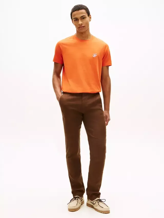 Хлопковая футболка стандартного кроя с коротким рукавом и логотипом Tommy Hilfiger, Orange — фото 2