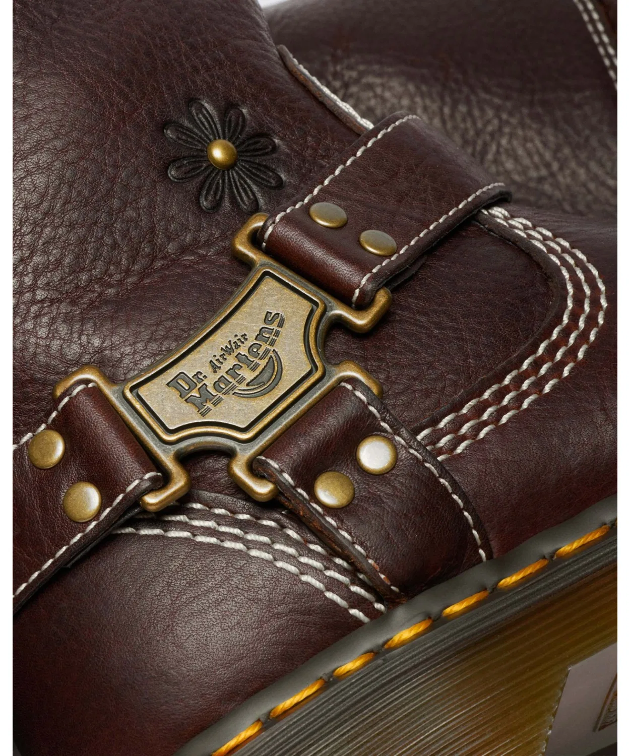 Ботинки Dr. Martens ANISTONE HI с цветочным тиснением, коричневый — фото 4