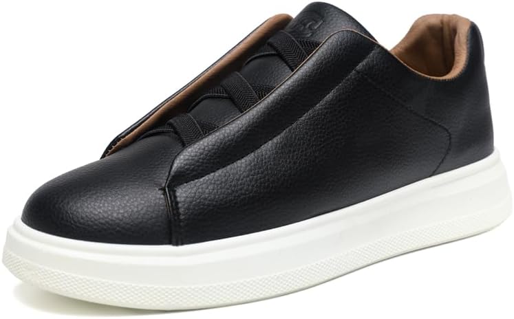 

Классические слипоны, белые и черные, с отделкой под кожу, повседневные низкие туфли на платформе с эластичными вставками, удобные для ходьбы Generic