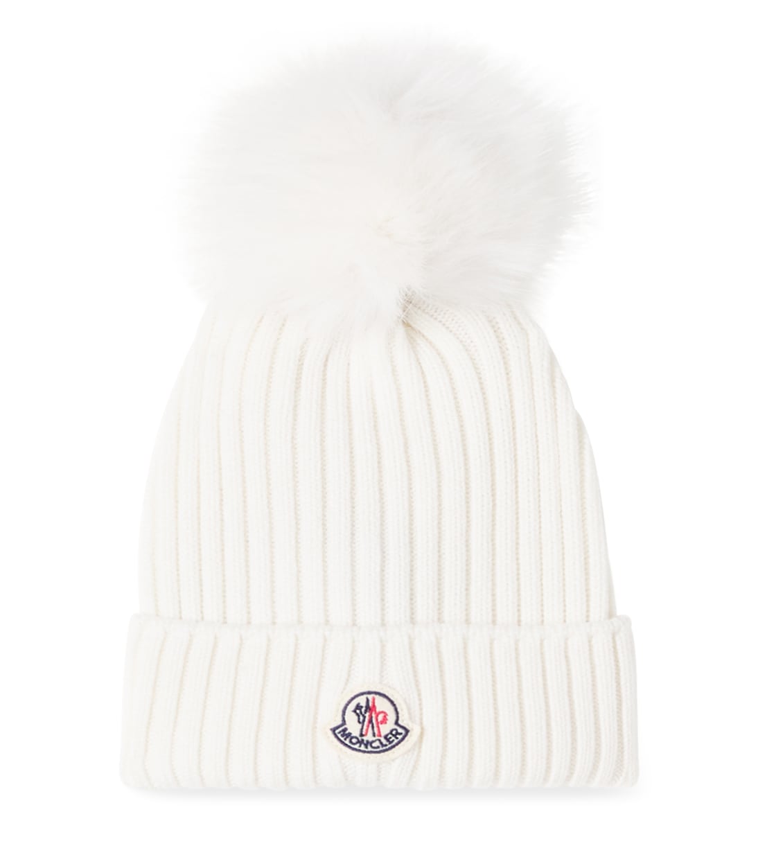 

Рельефная шапка из чистой шерсти Moncler Enfant, белый