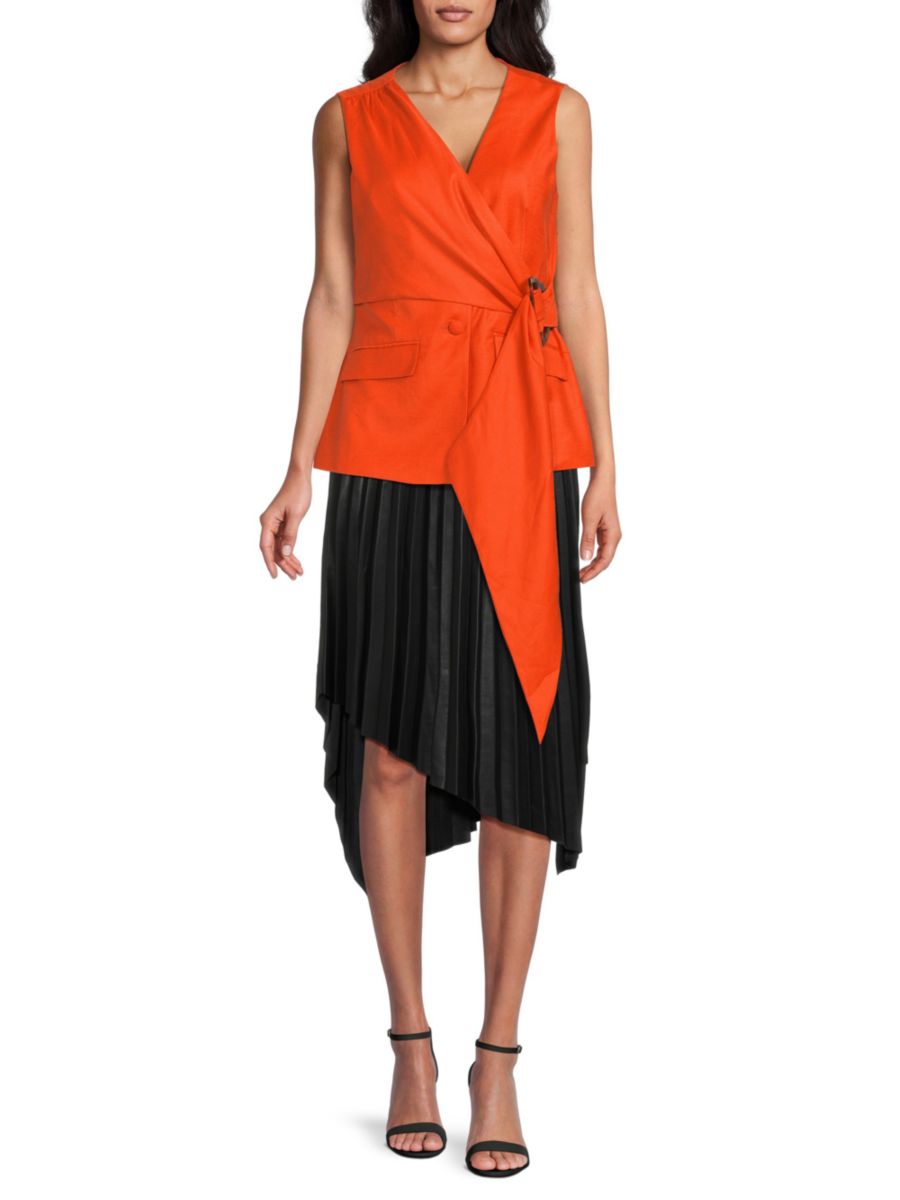

Жилет с баской из льняной смеси BCBGMAXAZRIA, цвет Pumpkin, Красный, Жилет с баской из льняной смеси BCBGMAXAZRIA, цвет Pumpkin