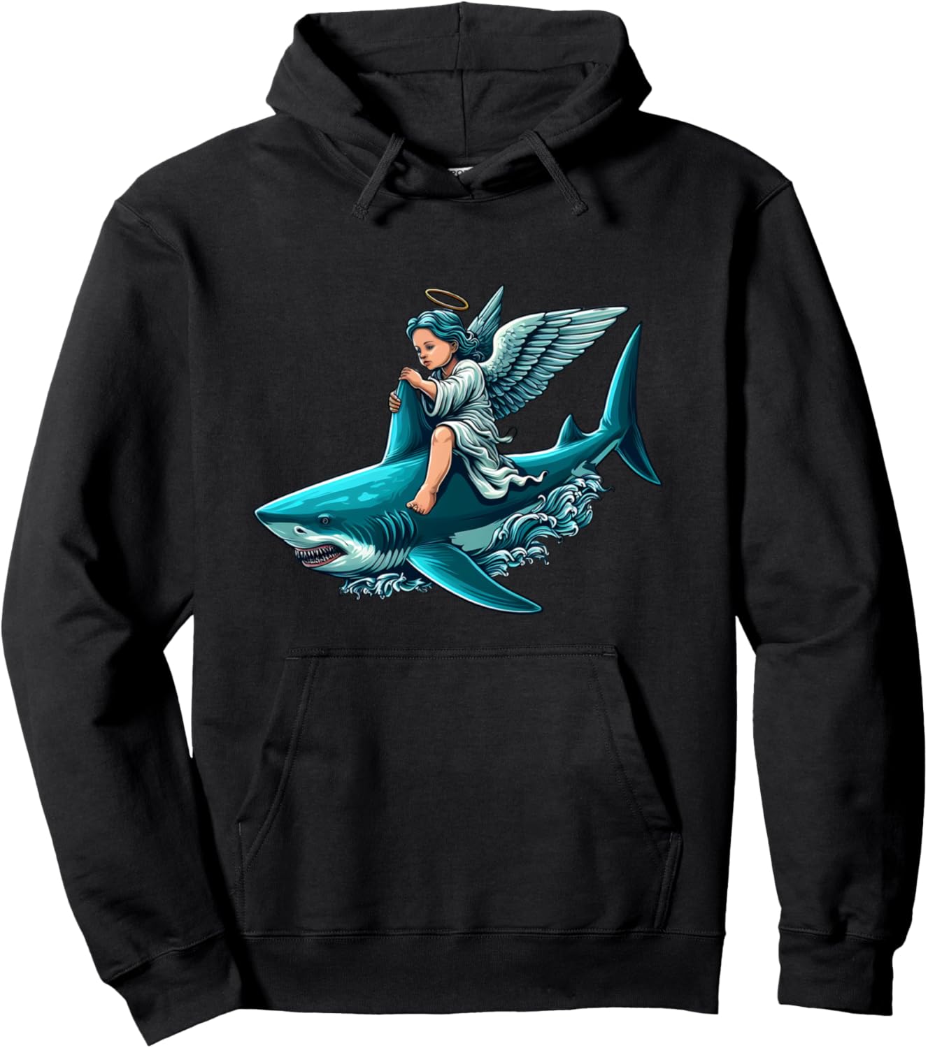 

Худи «Ангел верхом на акуле» More Angels Riding Sharks, черный