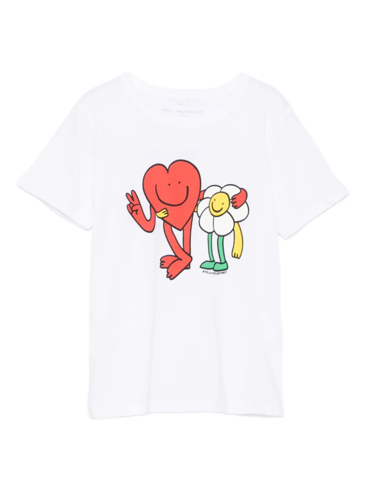 

Футболка Stella McCartney Kids с принтом в виде сердца и цветов, белый