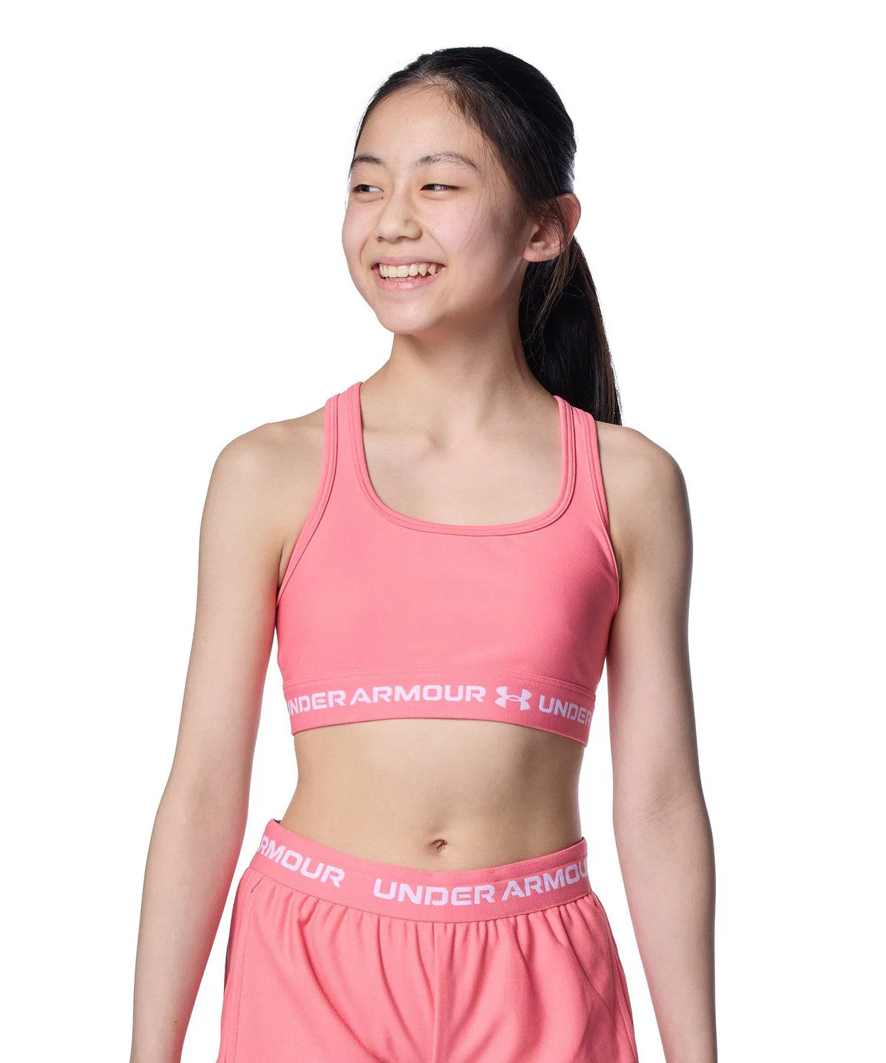 Спортивный бюстгальтер Under Armour Crossback Bra средней поддержки для детей, красный