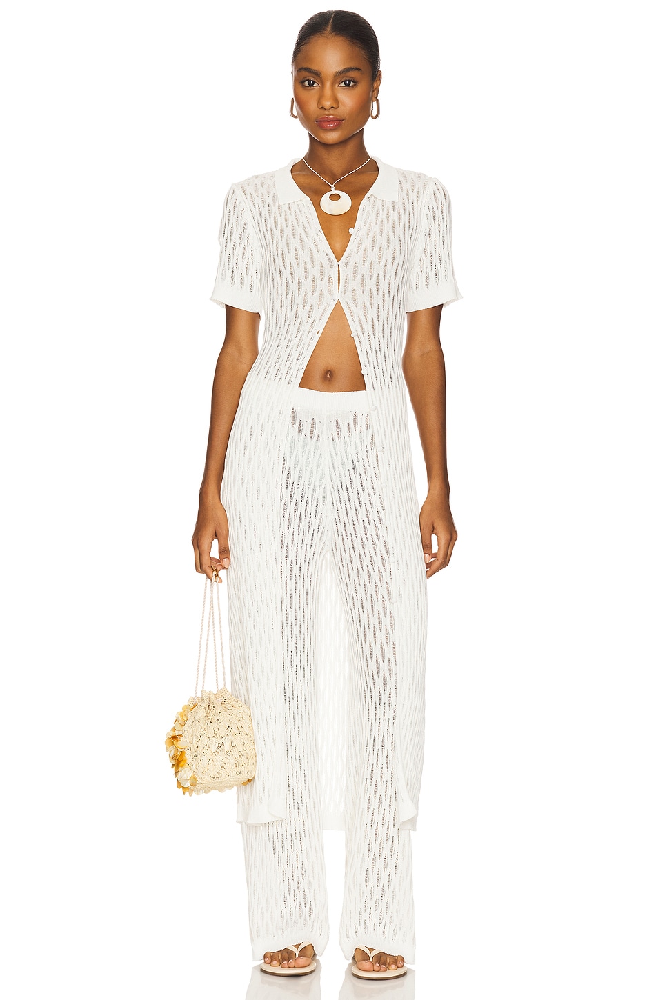 

Топ Kirra pointelle knit от Minkpink, white
