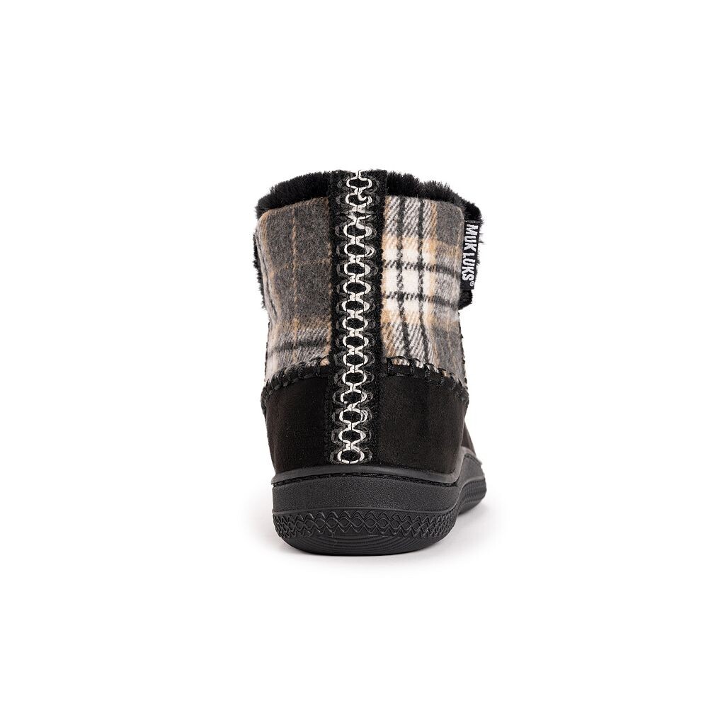 MUK LUKS Haven Женские тапочки-сапожки, цвет Tawny Port Plaid — фото 3