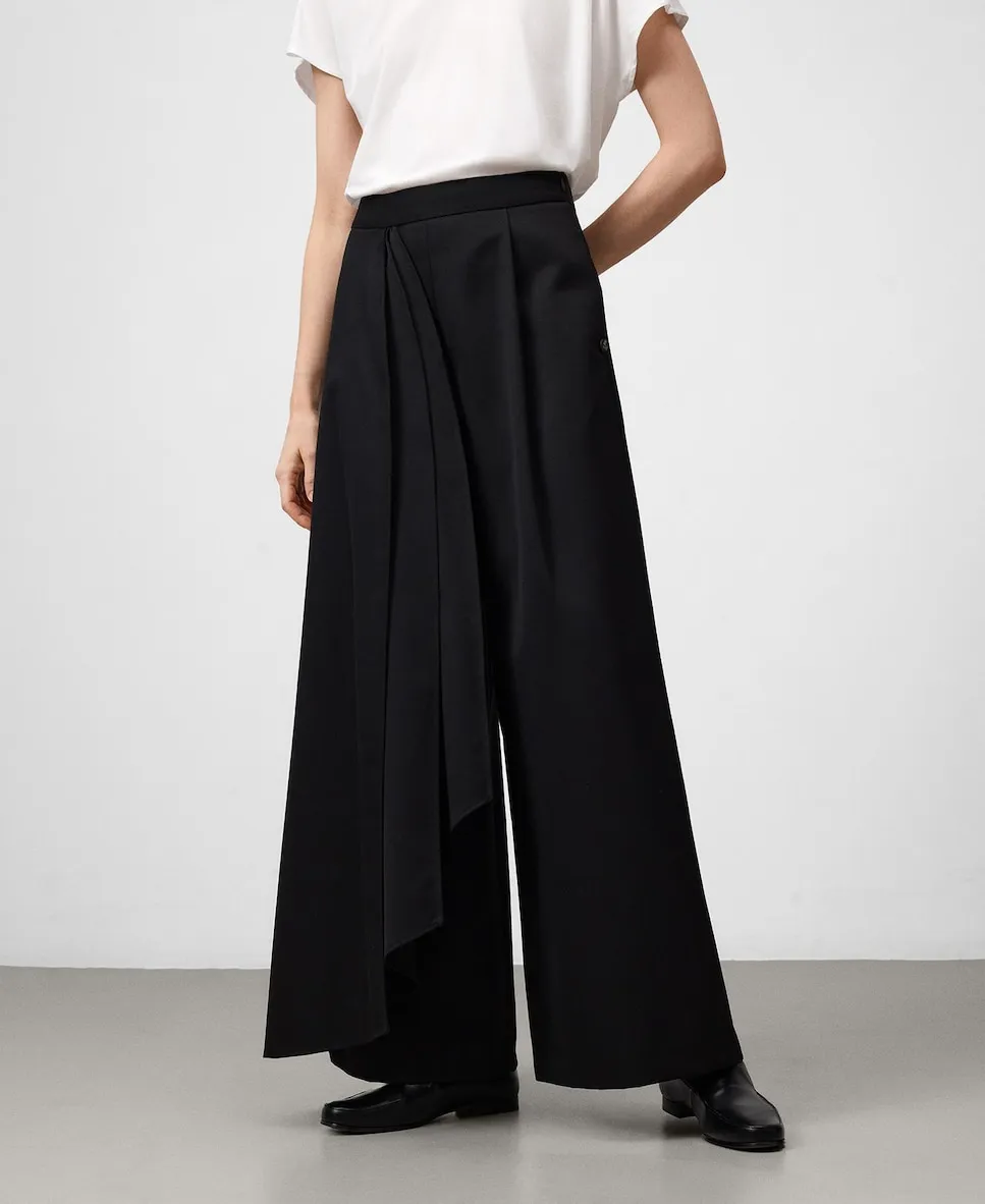 

Женские брюки прямого кроя с поясом и передней частью Adolfo Dominguez, черный