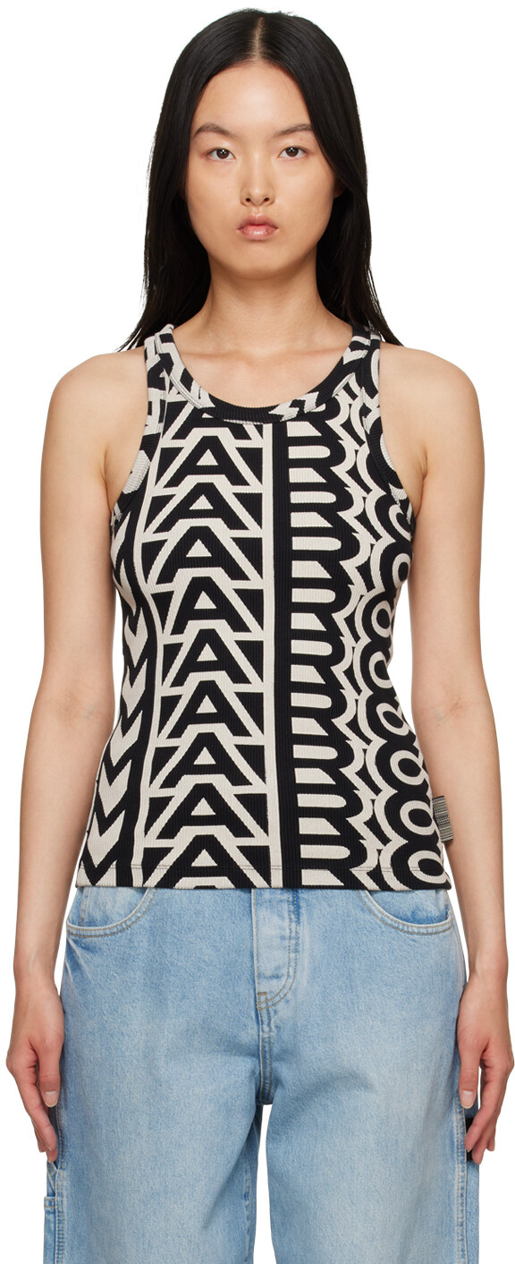 

Черно-бежевая майка The Monogram Rib Tank L Marc Jacobs
