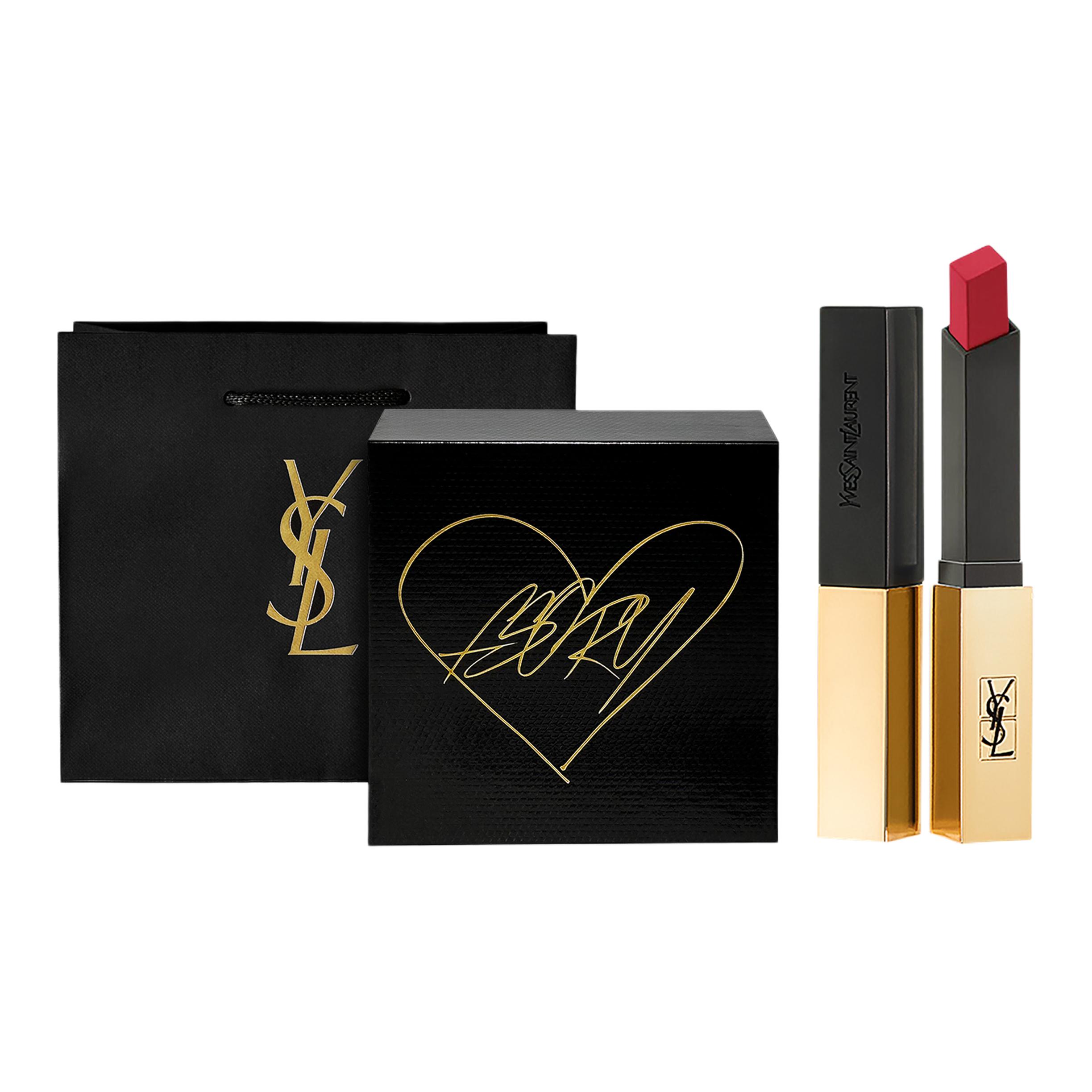 Губная помада Yves Saint Laurent Rouge Pur Couture The Slim № 1966 винтажный красно-коричневый, 2,2 г в подарочной упаковке — фото 2