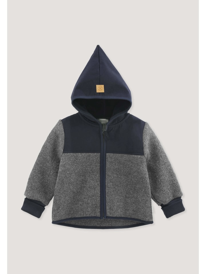 

Куртка из шерстяного флиса антрацитового цвета Hessnatur