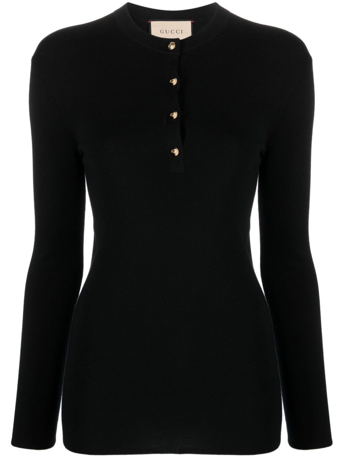 

Gucci buttoned cashmere knitted top, черный