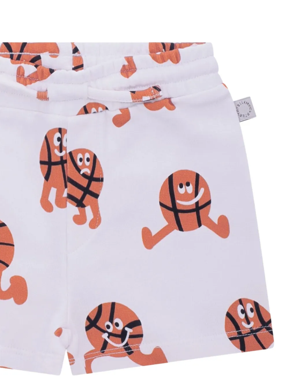 Шорты с принтом в виде баскетбольных мячей Stella McCartney Kids, белый — фото 3