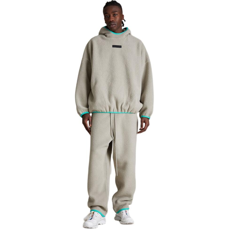 Толстовка с капюшоном из флиса с логотипом Fear Of God Essentials, цвет Seal — фото 3