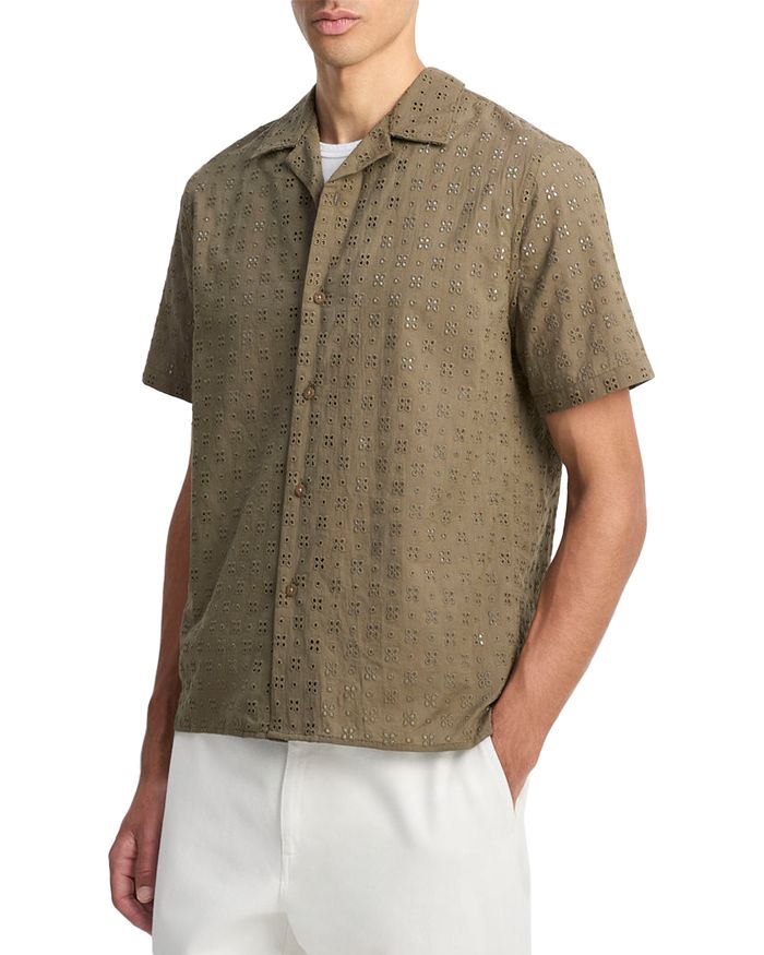 

Обычная посадка, рубашка с коротким рукавом и люверсами Camp Shirt Vince, коричневый/бежевый