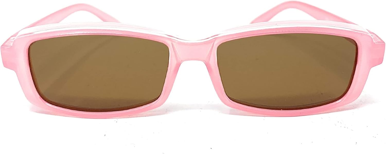

Очки Mini Fit Over Glasses, OTG, поляризованные солнцезащитные очки унисекс с обтекаемой формой для мужчин и женщин Incredible Bargains, Rectangle - Pearl Pink With Amber Lens