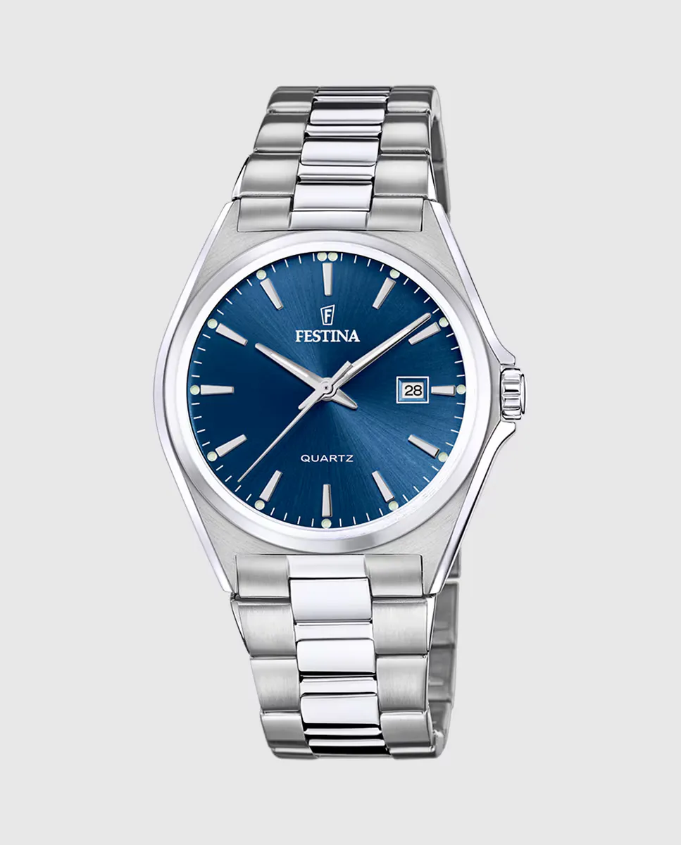 

Мужские часы F20552/3 Acero Classico из серебристой стали Festina, серебряный