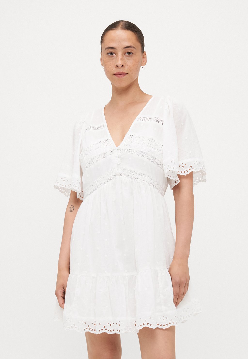 

Платье-рубашка FLUTTER MINI DRESS GAP Petite, кремовый
