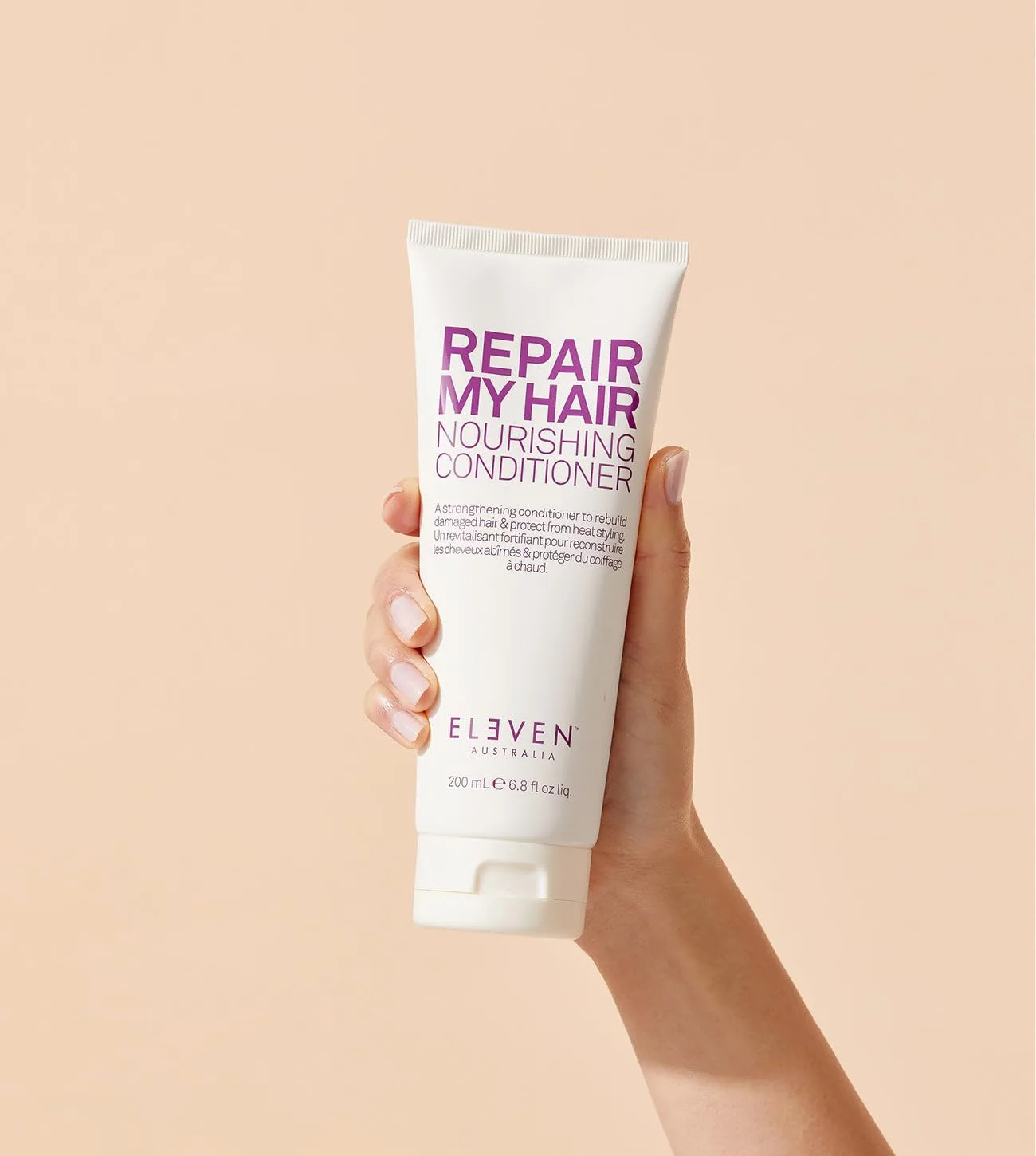 ELEVEN AUSTRALIA Repair My Hair Conditioner для женщин и мужчин - увлажняющий кондиционер для сухих и поврежденных волос, придает блеск, защищает от тепла, питает, безопасен для окрашенных волос, без сульфатов и парабенов 201 мл — фото 3