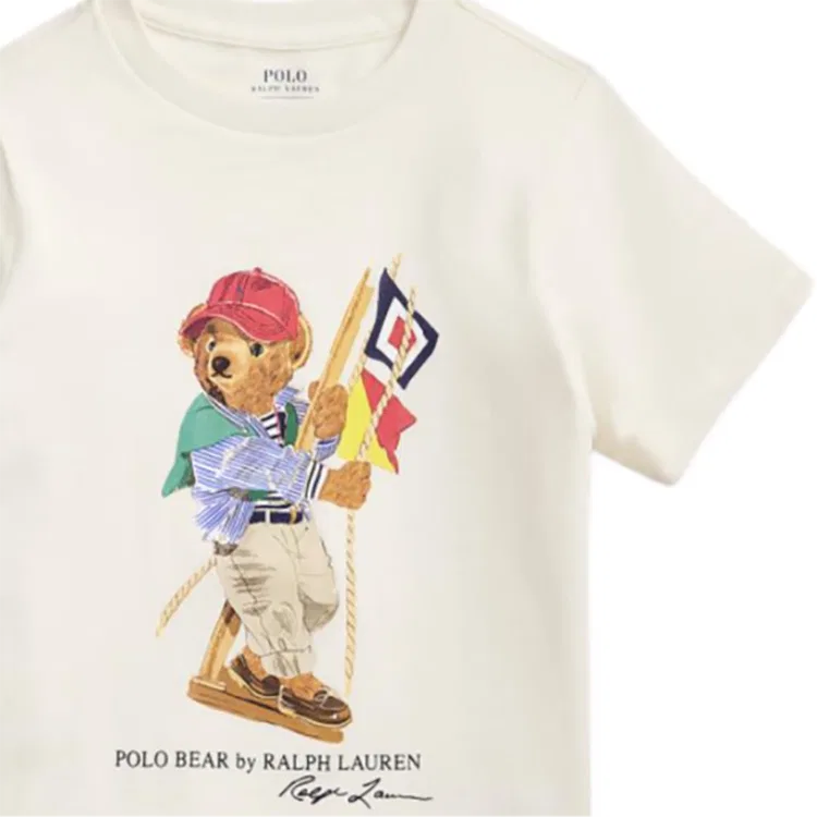 Футболка Polo Bear Classic Version Kids' Polo Ralph Lauren, Washed White — фото 4